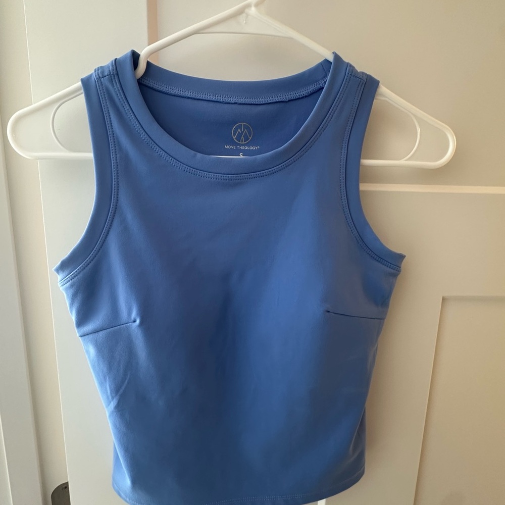 Women’s Athletic Tank Top with Built-In Bra – Blue/Purple | Size Small